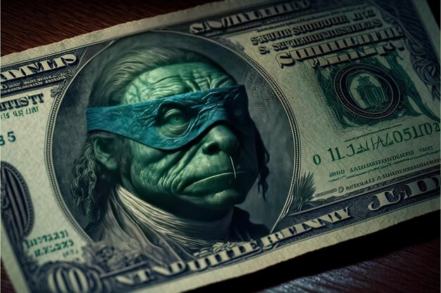 Foto uma nota de um dólar com um rosto que diz o ano 2012