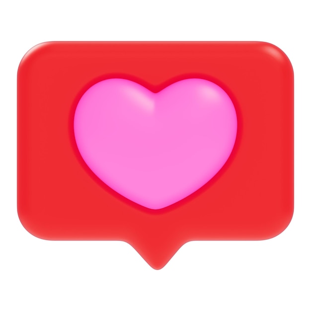 Foto uma notificação de amor em 3d