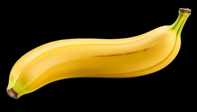 Foto uma nova banana brilhante em elevação vista lateral delícia tropical fresca