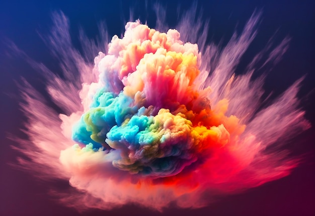 Uma nuvem colorida cheia de pó