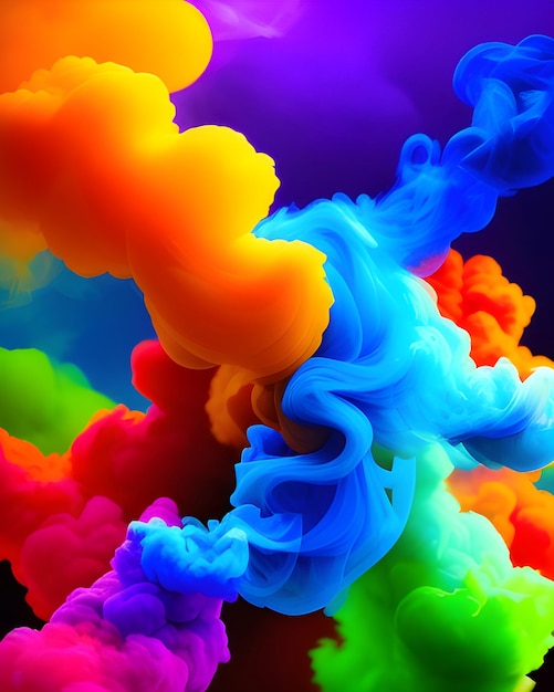 Foto uma nuvem colorida do arco-íris é colorida nas cores do arco-íris.
