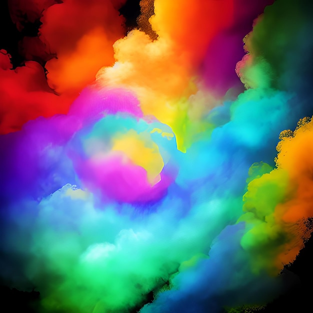 Foto uma nuvem colorida está sendo criada