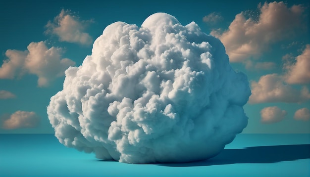 Uma nuvem com um balão de fala no céu azul