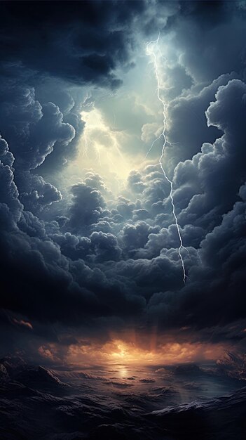 Foto uma nuvem com uma luz no céu