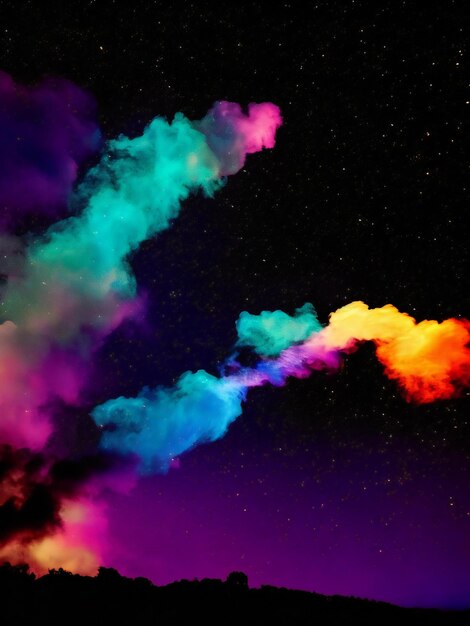 Foto uma nuvem de cor arco-íris é vista no céu