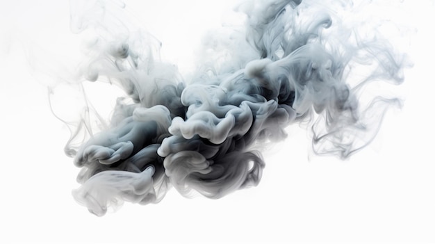 Uma nuvem de fumaça com fundo branco