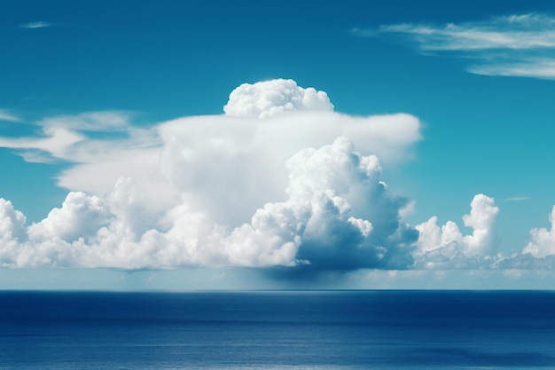 Uma nuvem no céu acima do oceano