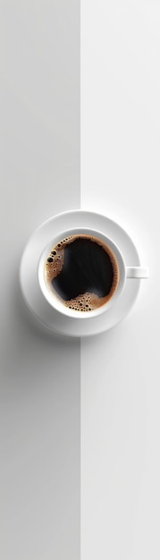 Uma obra de arte 3D abstrata com um ícone de xícara de café de design plano simbolizando reuniões de negócios em um fundo branco minimalista de alta resolução