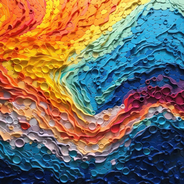 uma obra de arte colorida com círculos