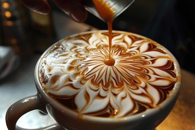 Uma obra de arte toma forma à medida que o barista se torna totalmente generativo.