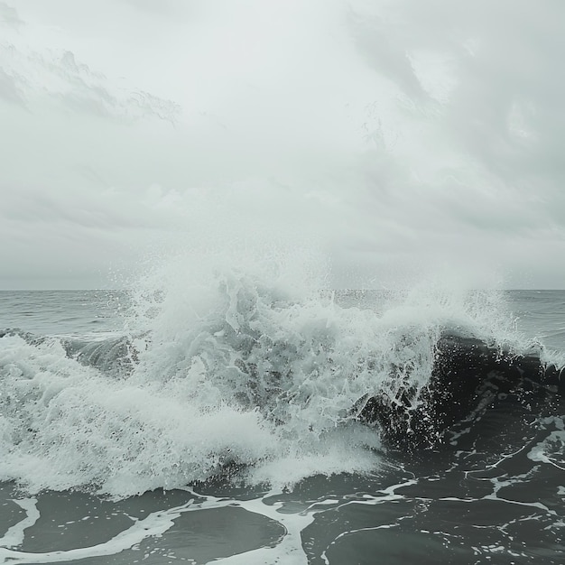 Foto uma onda a bater no oceano