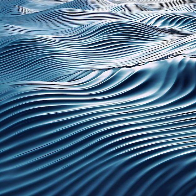 Uma onda azul com ondas ao fundo