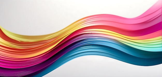 uma onda colorida é mostrada com uma linha colorida de arco-íris