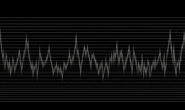 Uma onda de batimentos cardíacos de linhas pretas