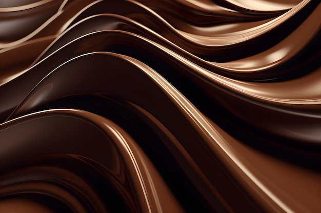 Uma onda marrom é envolta em um padrão ondulado.