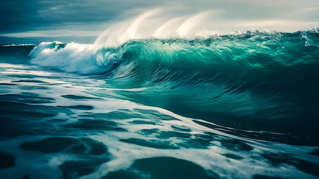 Uma onda no oceano com a palavra oceano nela