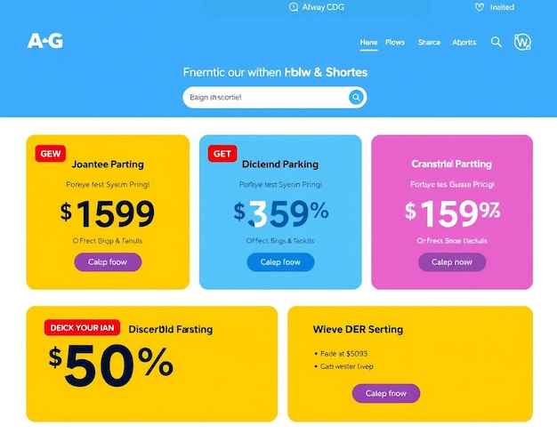 Uma página de listagem de produtos com preços promocionais e descontos