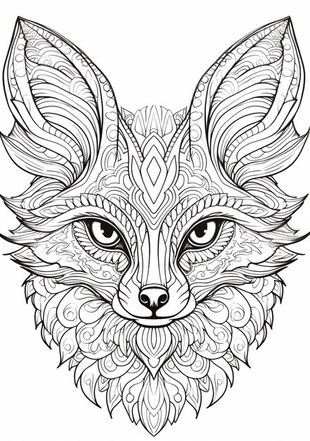 Cabeça de raposa - Raposas - Coloring Pages for Adults