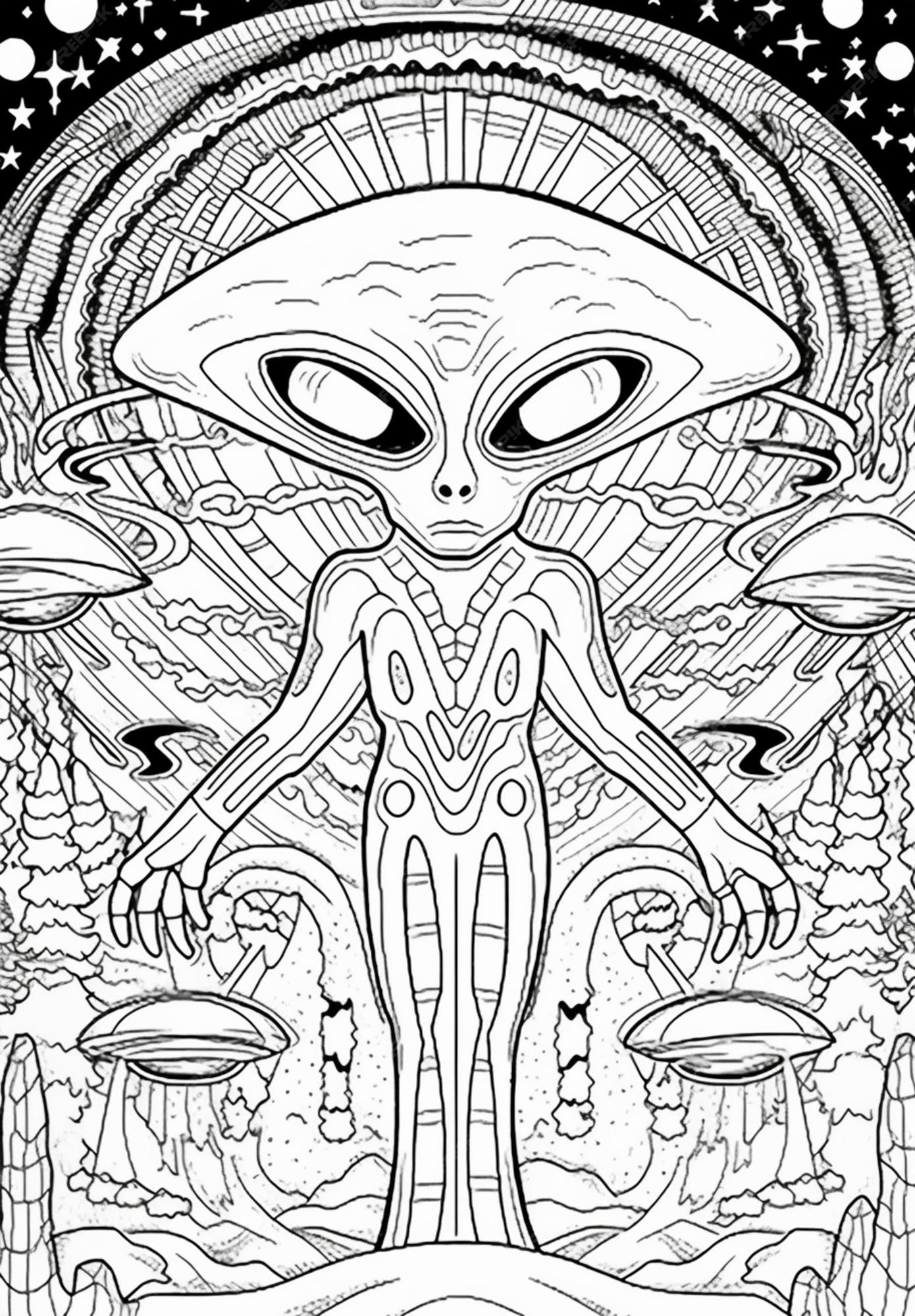 Desenho de Alien para Colorir - Colorir.com