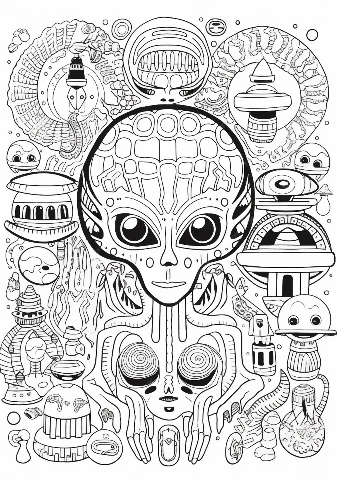 Desenhos de Aliens para Colorir - Colorir.com