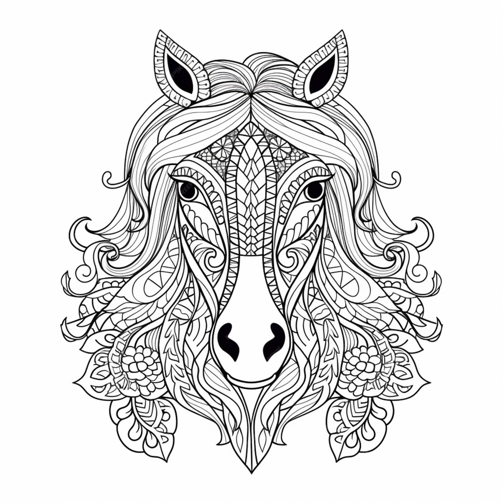 Desenho de cabeça de cavalo para colorir