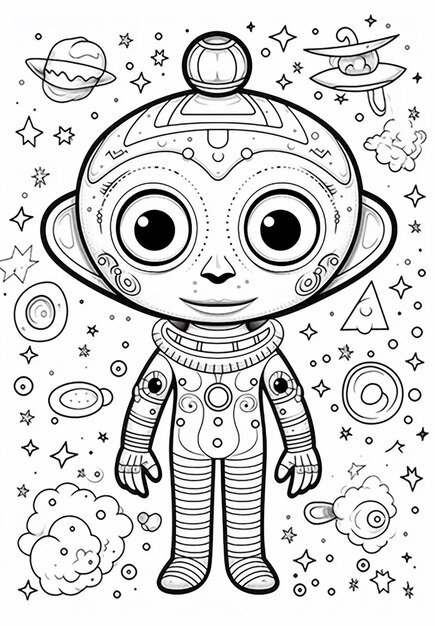 Desenhos para colorir de desenho do alienígena azul, gorgious klatoo para  colorir 