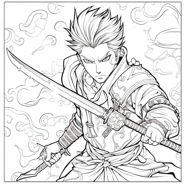 Desenho de Samurai adulto para Colorir - Colorir.com