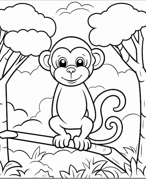 Macaco para colorir para crianças - Macacos - Just Color Crianças