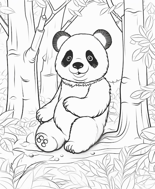 Desenho de Panda Emoji para colorir