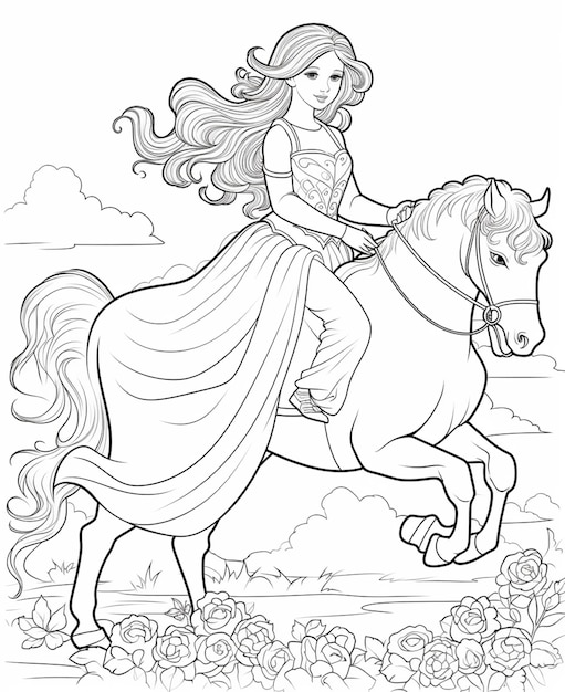 Desenho de Princesa camponesa para colorir