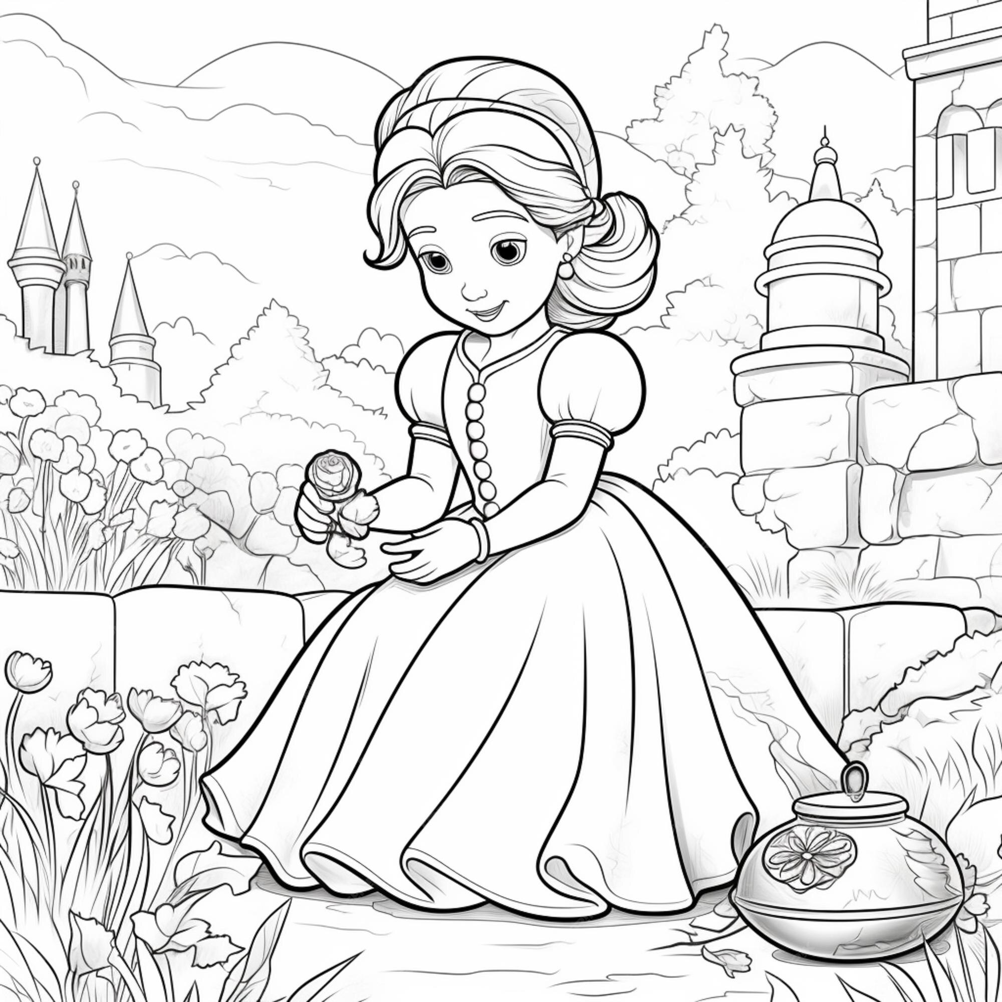 Pequena Princesa Na Página De Colorir Roupas De Casamento. Ilustração De  Desenho Animado Preto E Branco Ilustração do Vetor - Ilustração de boneca,  livro: 245285091