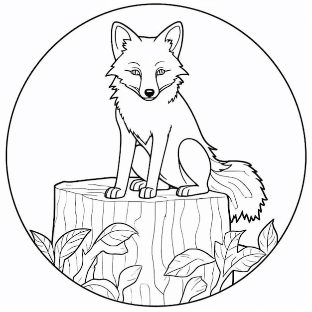 Raposa a dormir num ramo de árvore - Raposas - Coloring Pages for Adults