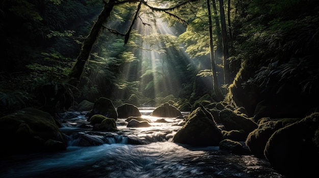 Uma paisagem cativante de Wabi Sabi do Japão iluminada pelo sol brilhante