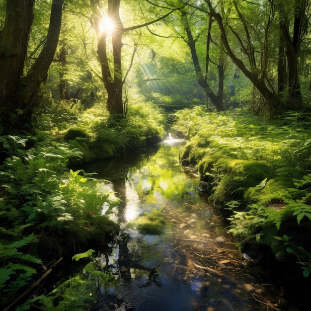 Uma paisagem de floresta