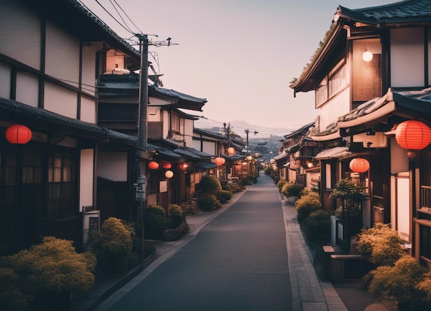 Foto uma paisagem de rua do japão