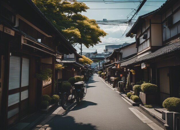 Foto uma paisagem de rua do japão