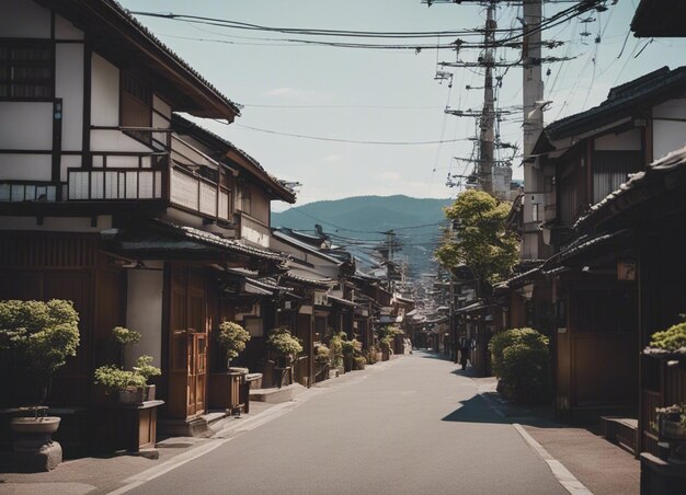 Foto uma paisagem de rua do japão