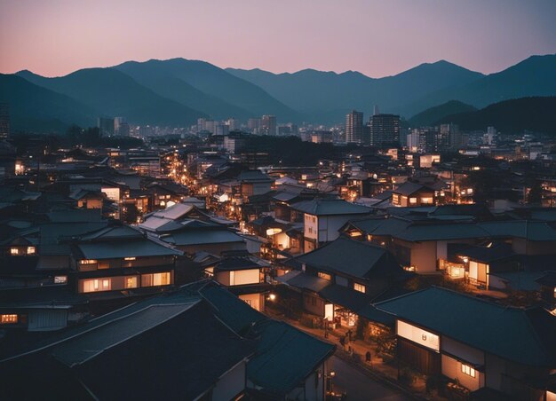 Foto uma paisagem de rua do japão