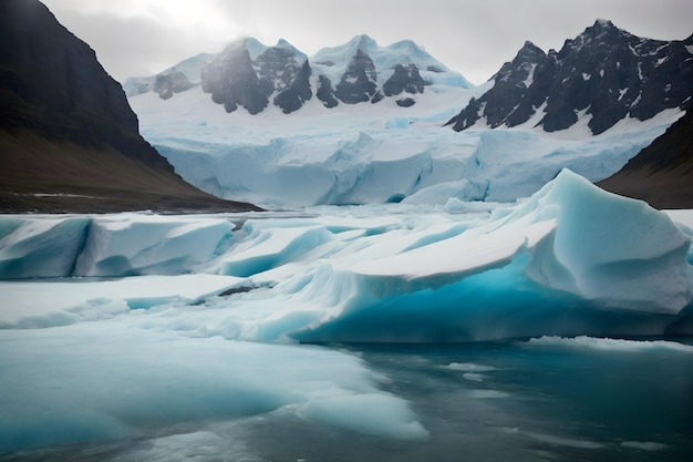 Uma paisagem de um iceberg