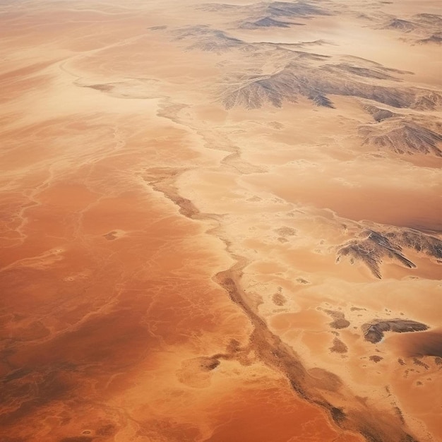 uma paisagem desértica com montanhas e deserto ao fundo