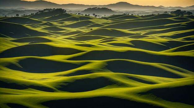 Uma paisagem desértica com uma montanha ao fundo