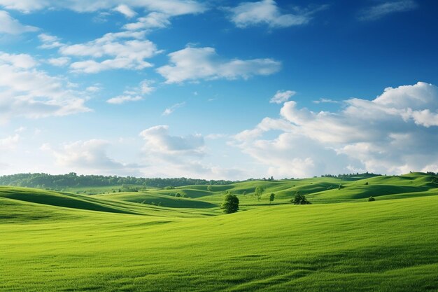 Foto uma paisagem gloriosa de verde e azul