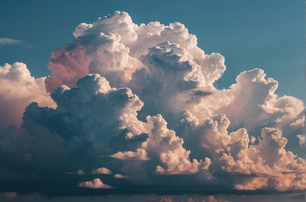 Foto uma paisagem majestosa de nuvens ao anoitecer