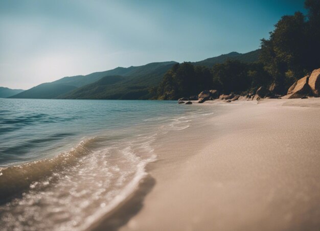 Foto uma paisagem marinha de verão