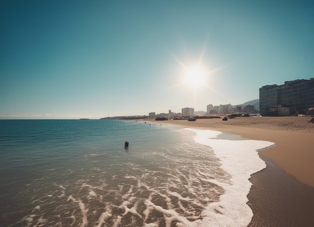 Foto uma paisagem marinha de verão