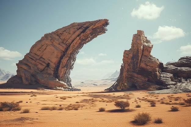 Uma paisagem surreal de deserto onde a areia movediça 00495 00