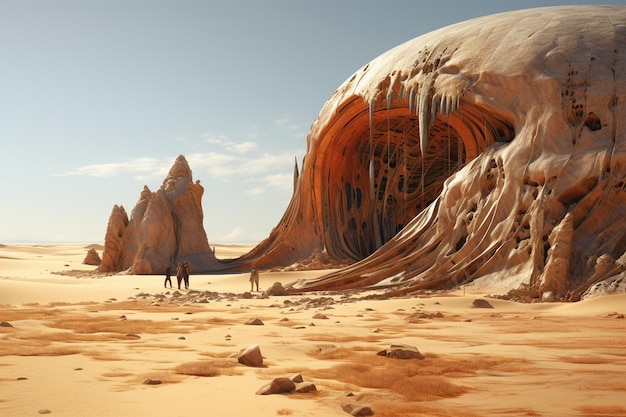 Uma paisagem surreal de deserto onde a areia movediça 00497 00