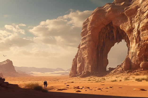 Uma paisagem surreal de deserto onde a areia movediça 00500 00