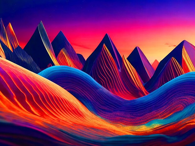 Uma paisagem vibrante de ondas sonoras vibrando em uma faixa de frequências papel de parede 4k