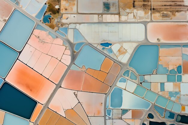 Foto uma paisagem vibrante e colorida vista de cima